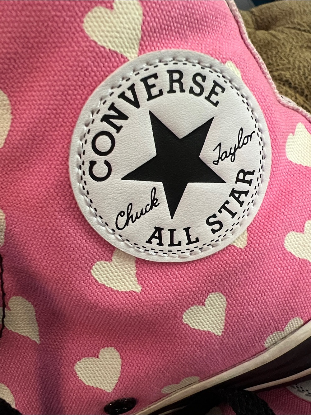 Converse Twisted Hearts Peony Pink High-Top Sneakers with Black Womens 9/ Mens 7 - Picture 3 of 12